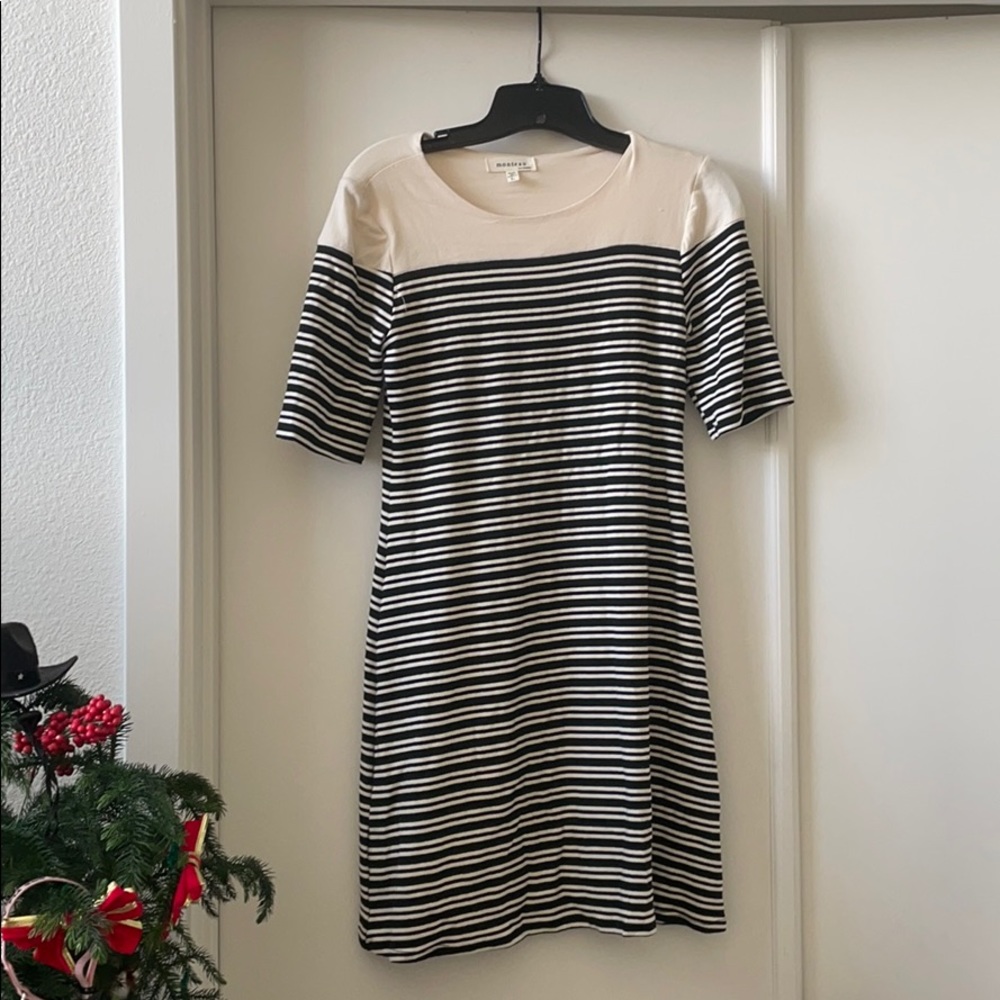 Monteau Black and White Striped Dress